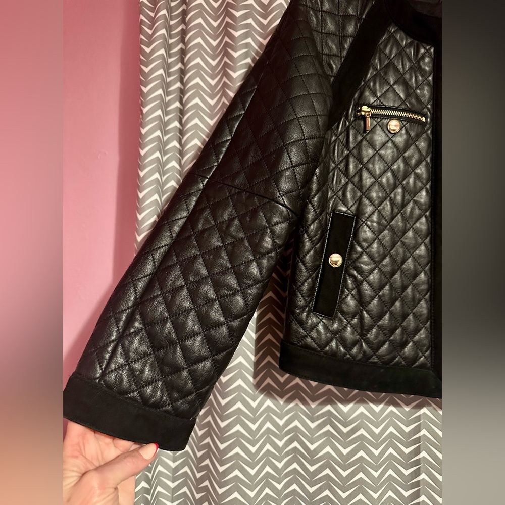 Antonio Melani | REAL Leather Quilted Jacket, Size S - Picture 3 of 7